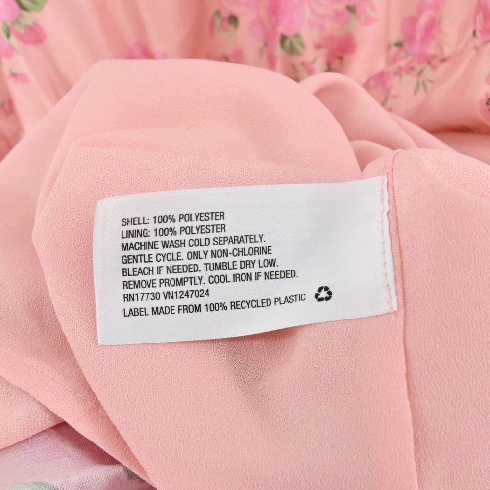 LoveShackFancy Cecile Mini Dress Womens Size 2 Pink Floral Puff Sleeve Tiered - Picture 8 of 12